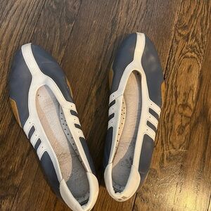 Vintage Adidas Blue and White Ballet Flats Streamlined Design
